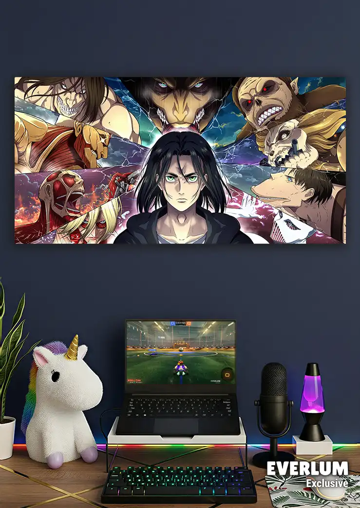 Website_Wide_PLP_Horizontal_v3 متال پوستر انیمه Attack on Titan کد N208 اورلوم