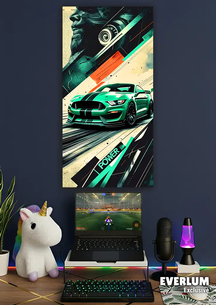 Website_Wide_PLP_Vertical_v3 متال پوستر ماشین فورد موستانگ کد N216 اورلوم