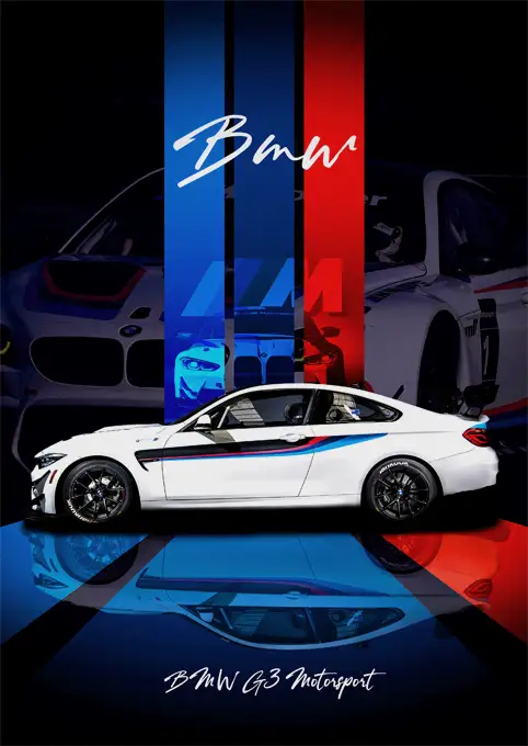 01_PLP_v3_Vertical متال پوستر ماشین BMW G3 کد N607 اورلوم