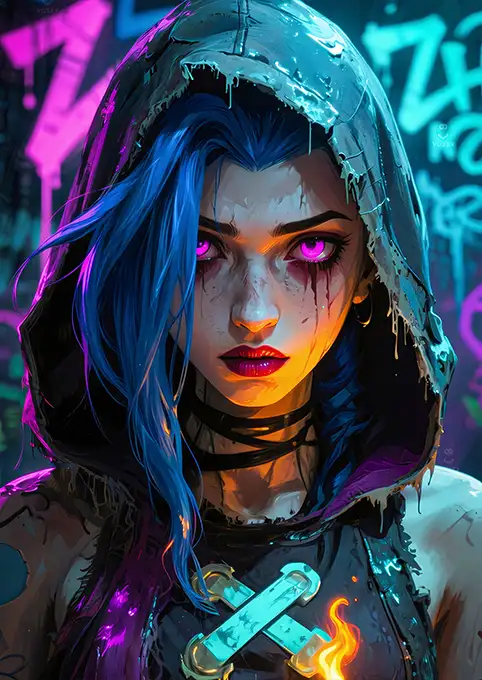01_PLP_v3_Vertical copy متال پوستر سریال Arcane شخصیت Jinx کد N209 اورلوم