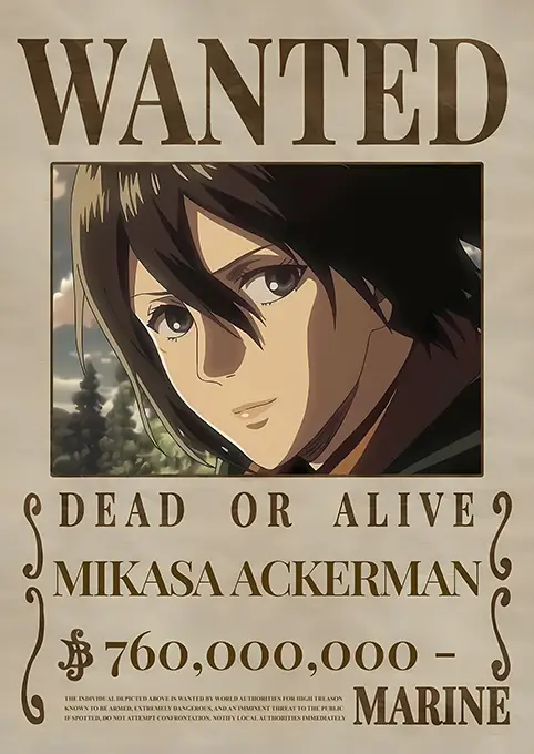 01_PLP_v3_Vertical copy متال پوستر انیمه Attack on Titan طرح شخصیت Mikasa کد N702 اورلوم
