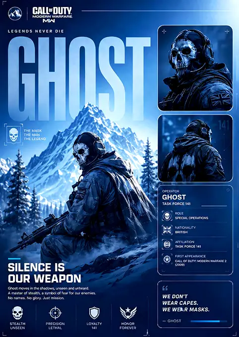 01_PLP_v3_Vertical copy متال پوستر بازی Call Of Duty شخصیت گوست کد N703 اورلوم