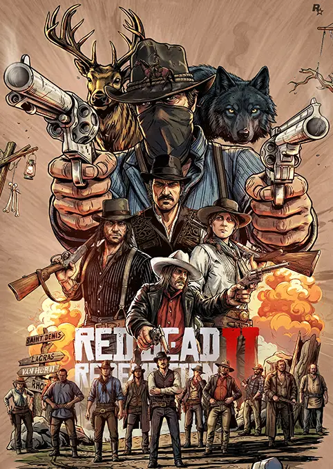 01_PLP_v3_Vertical copy متال پوستر بازی Red Dead Redemption کد N703 اورلوم